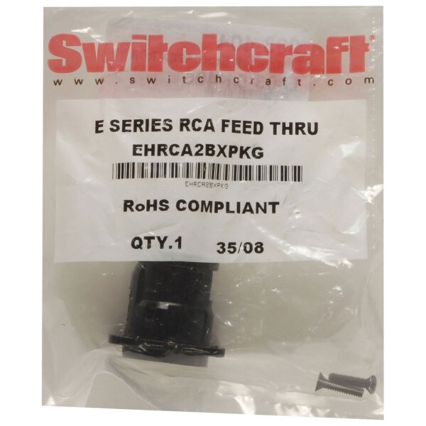Main product image for Switchcraft EHRCA2BX RCA Feedthru Jack Black w/4- 093-404